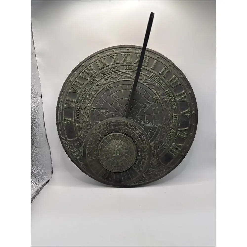 NauticalMart Perpetual Sundial Calendar, Green Copper